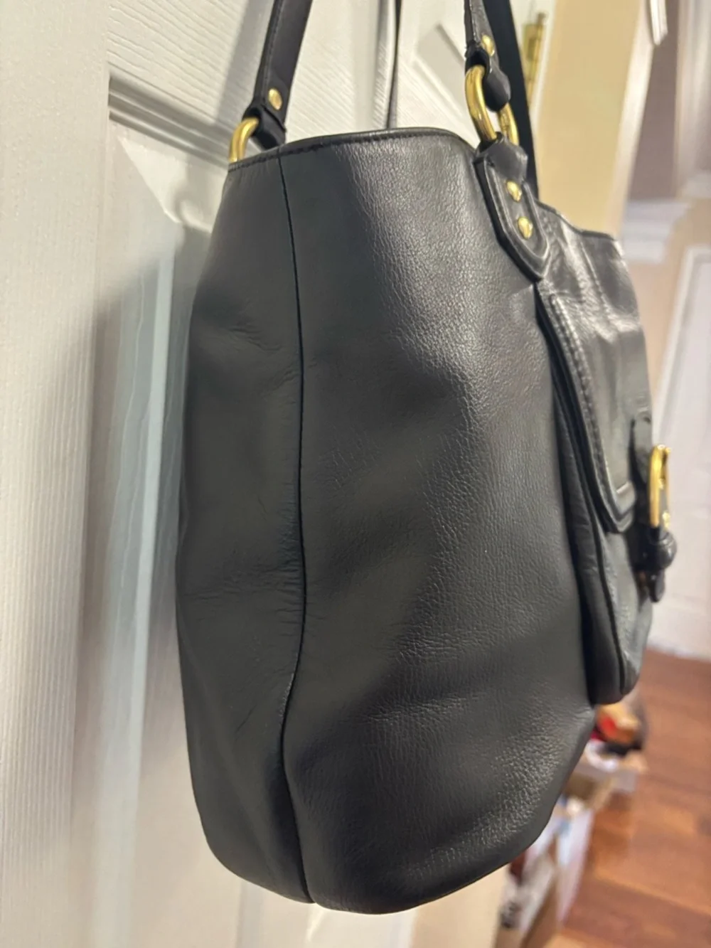 Coach K1381-F24961 Campbell Belle Carryall Black Pebbled Leather Satchel is BNOT - Picture 6 of 16